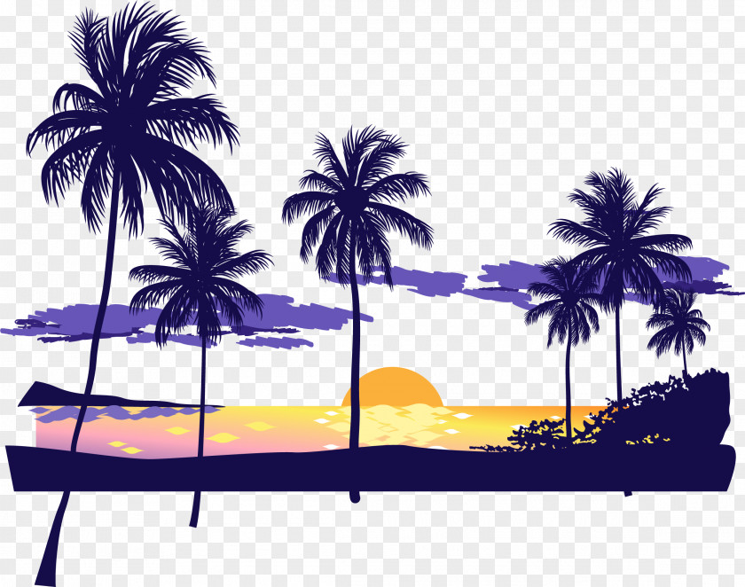 Beach Sunset Dusk Icon PNG