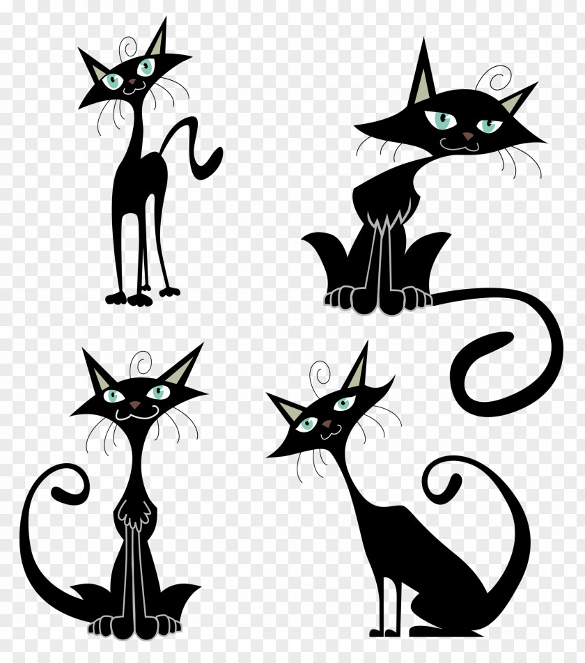 Cat Vector Black Clip Art PNG