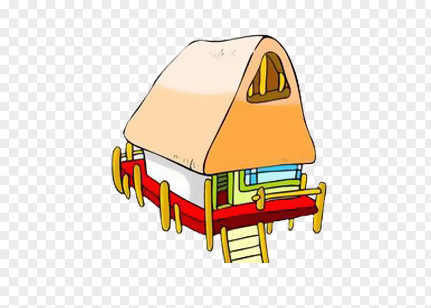 Chinese Wind Yard Cartoon Architecture House PNG