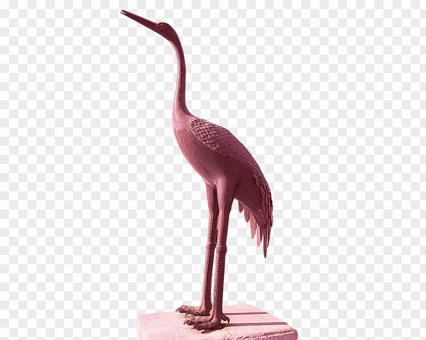 Crane Statue Bird Yellow Tower PNG