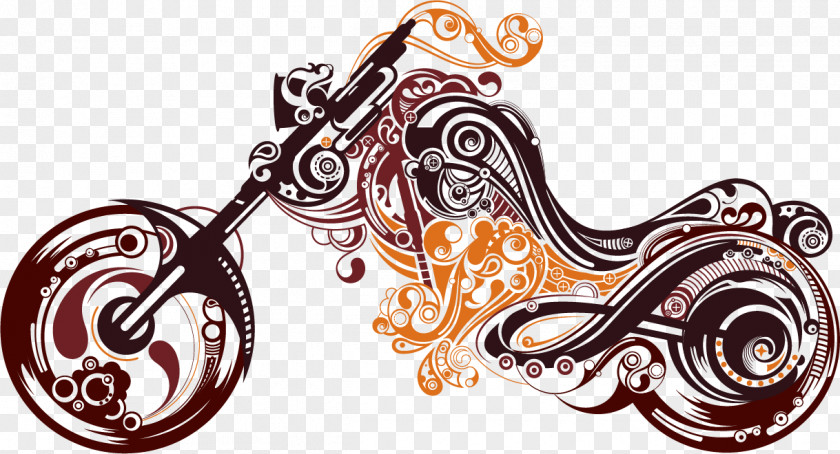 Motorcycle Abstract Art Tattoo PNG