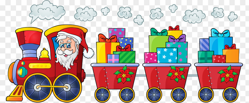 Christmas Train Santa Claus Rail Transport PNG