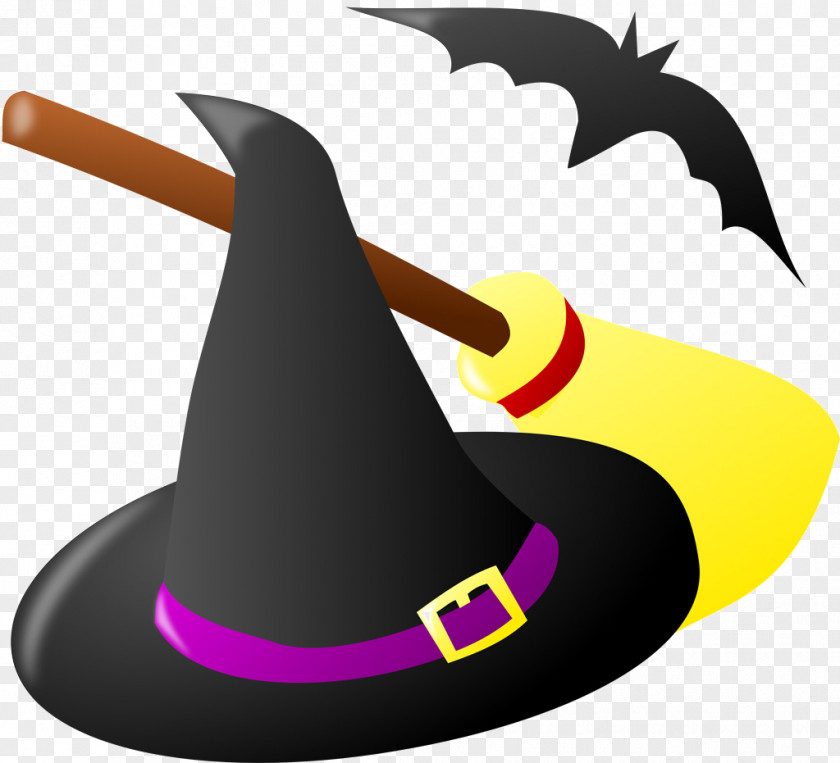 Halloween Hat Broom Witch Witchcraft Clip Art PNG