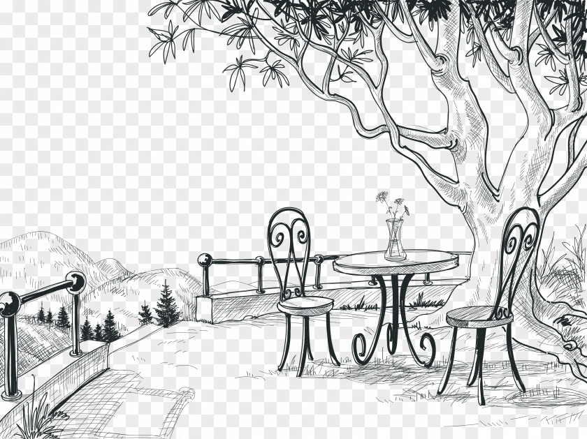 Sketch Tree Under The Table Royalty-free PNG