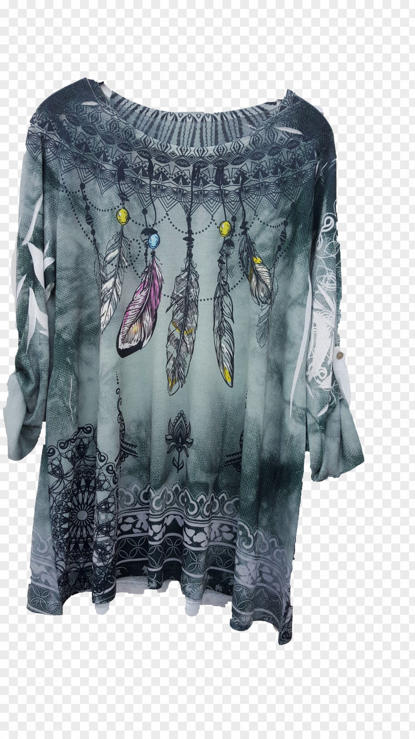 T-shirt Blouse Shoulder Sleeve Turquoise PNG
