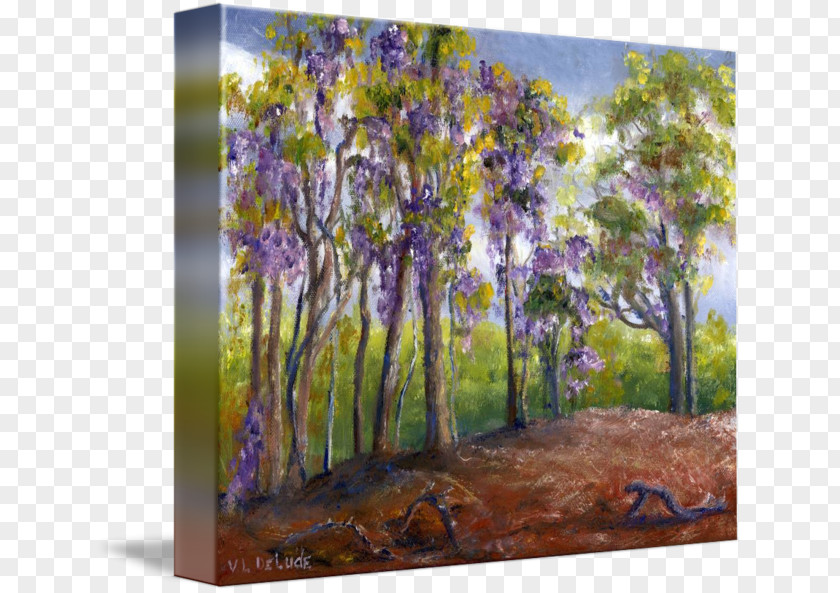 Wisteria Painting Tree Canvas Print Acrylic Paint Art PNG