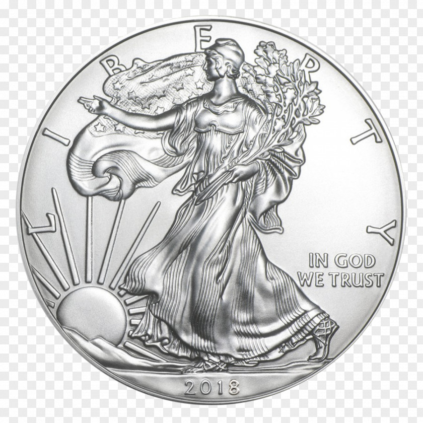 Eagle American Silver Bullion Coin PNG
