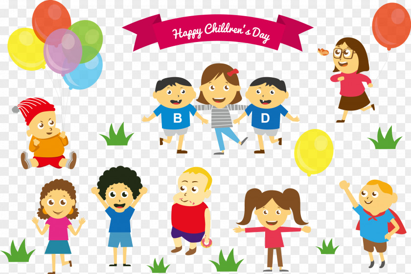 Vector Happy Childhood Childrens Drawing Day Clip Art PNG