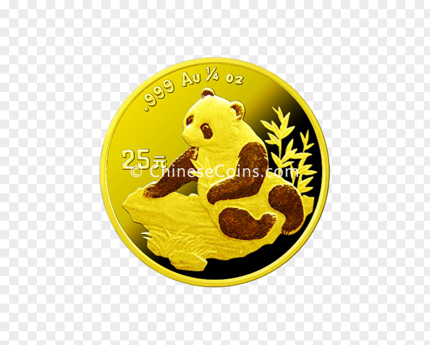 Gold Giant Panda Chinese Silver Coin PNG
