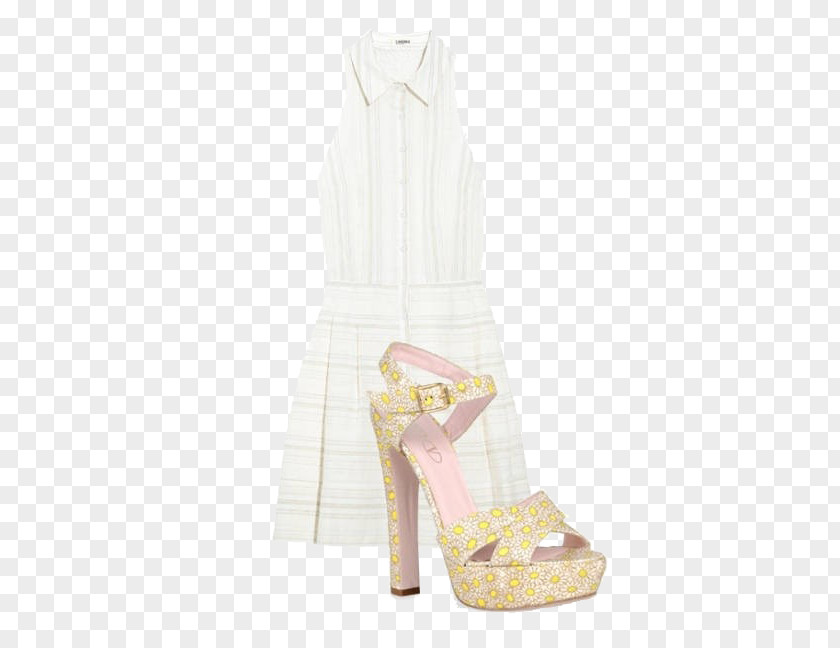 White Stripe Dress Shoe Sandal High-heeled Footwear PNG