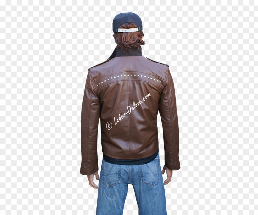 Leather Windbreaker Jacket PNG