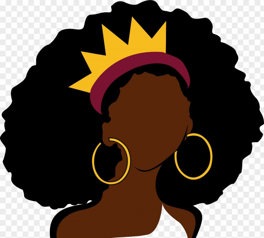 Black Hair Afro Circle Silhouette PNG