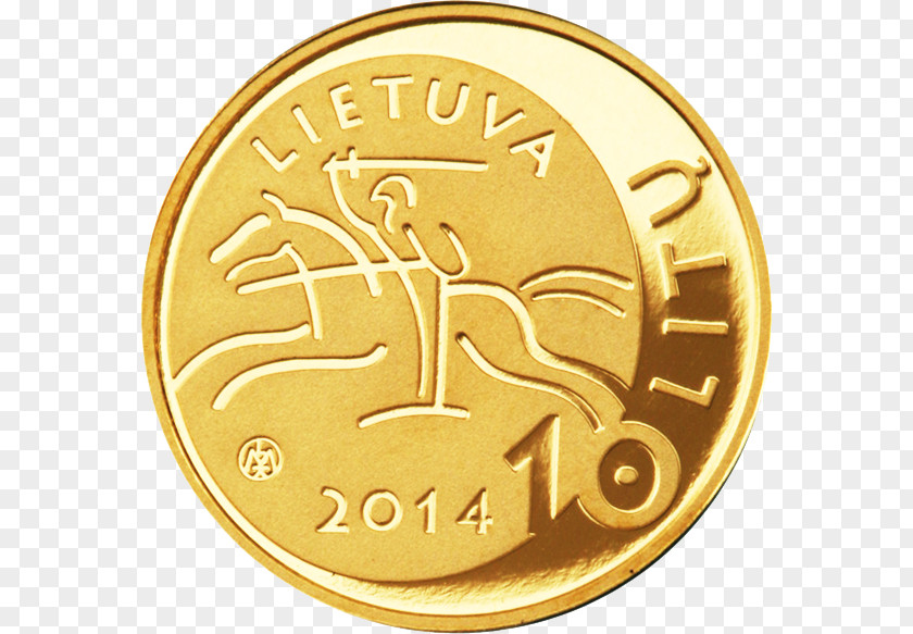 Coin Lithuanian Litas Gold PNG