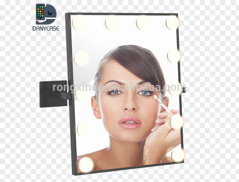 Mirror Compact Cosmetics Light Eyelash PNG