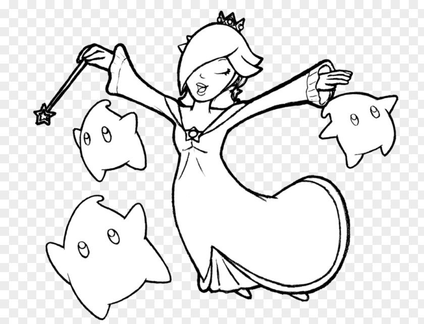 Rosalina Princess Peach Daisy Mario Coloring Book PNG