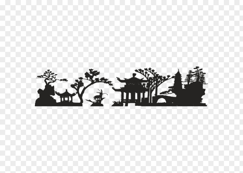 Silhouette Landscape Painting PNG