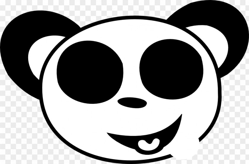 Animal Black And White Giant Panda Bear Red Smiley Clip Art PNG