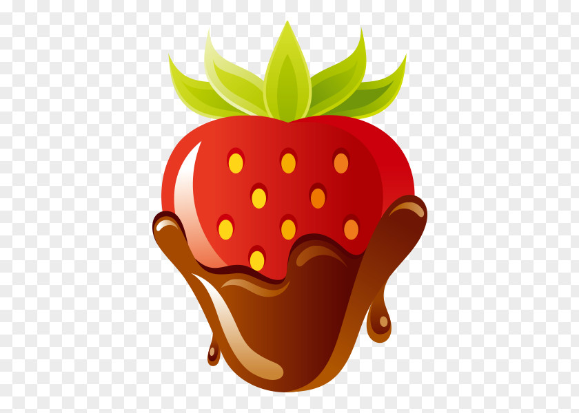 Cartoon Strawberry Ice Cream Chocolate Cake Juice PNG