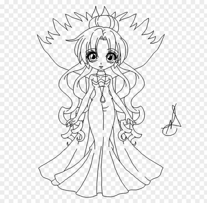 Dress Line Art Drawing White Character PNG