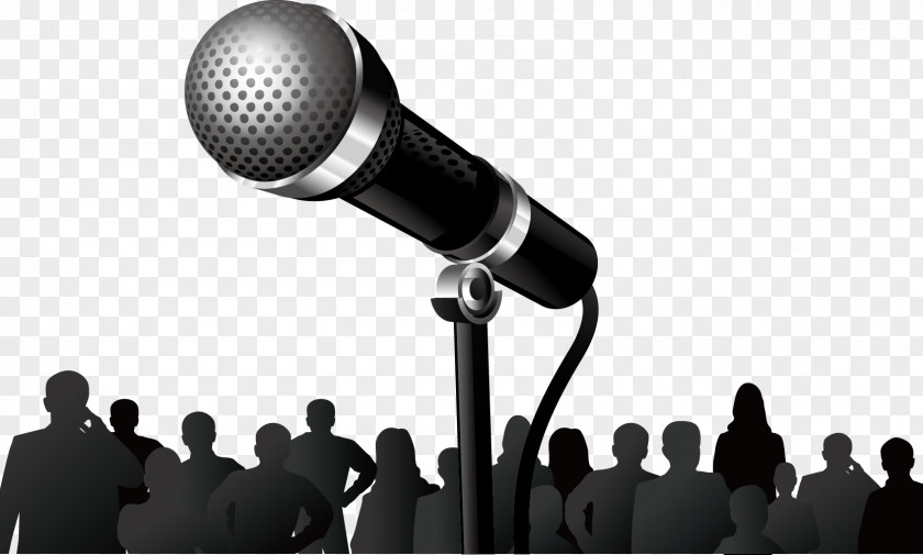 Hand Drawn Vector Microphone Public Speaking Presentation Communications Training Skill PNG