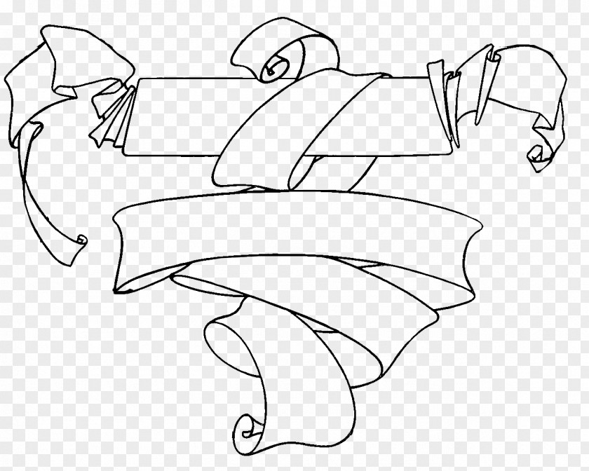 Retro Banner Drawing Line Art Clip PNG