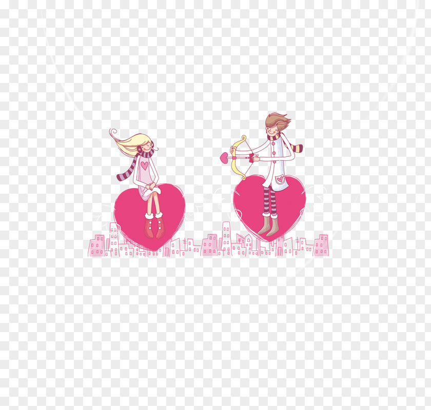 Valentine's Day Cartoon Creative Cupid Heart Valentines PNG