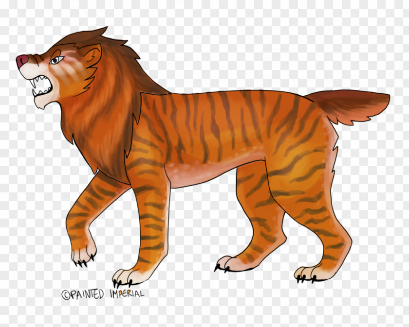 Painted Lion Cat Tiger Mammal Carnivora PNG
