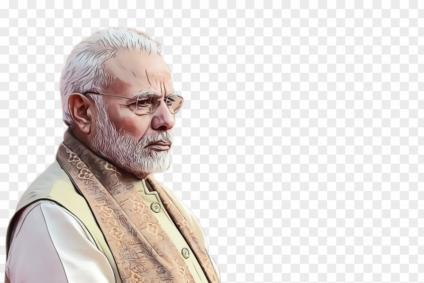 Elder Beard Modi Cartoon PNG