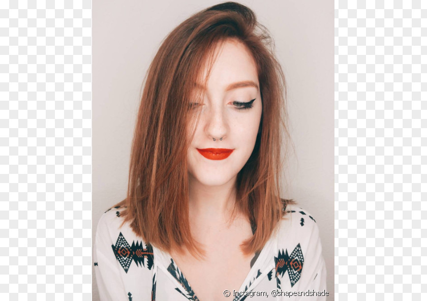 Hair Bob Cut Brown Coloring Lob PNG