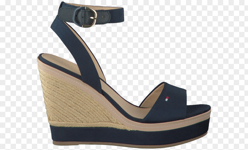 Tommy Hilfiger Logo Sandal Shoe Blue Wedge PNG