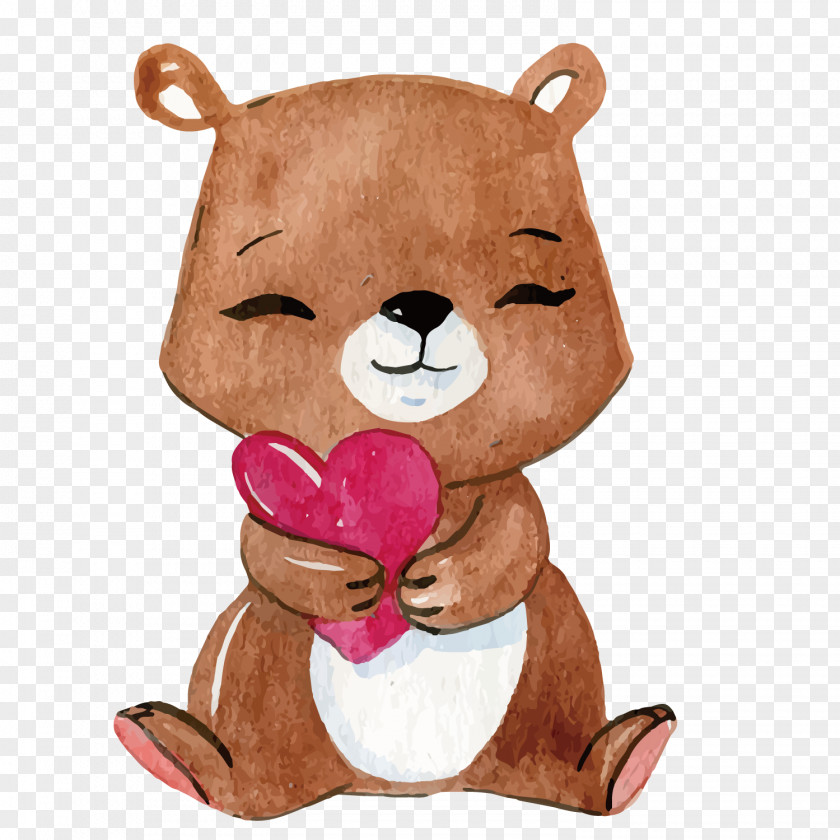 Vector Hand-painted Bear PNG