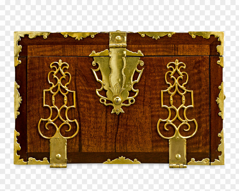 Brass Leather Casket Carving Trunk PNG