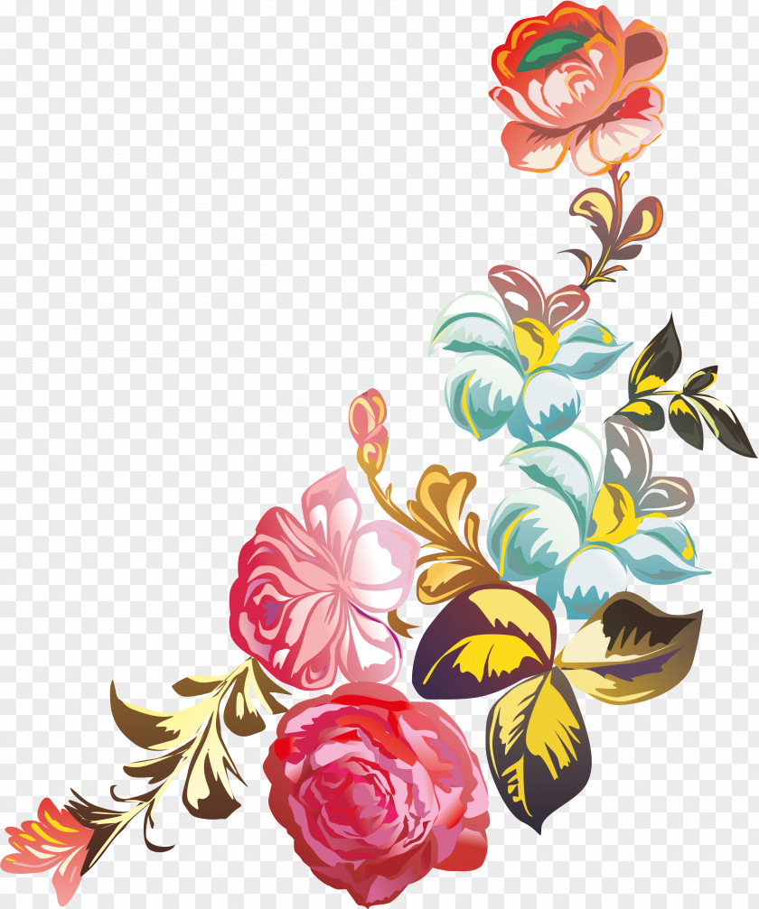 Chinese Style Flower Ornament Clip Art PNG