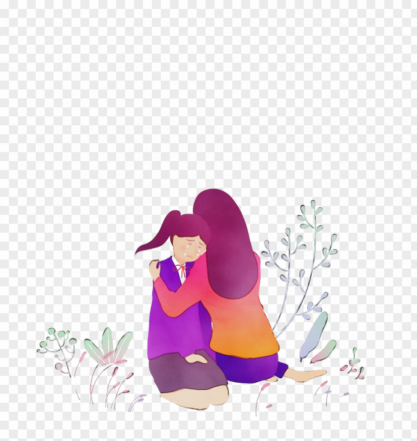 Kneeling Physical Fitness Violet Cartoon Purple Sitting Plant PNG