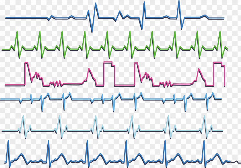 Colorful Heart Rate Euclidean Vector PNG