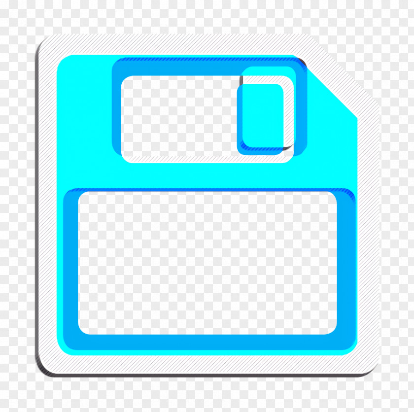 Electric Blue Rectangle Disk Icon Drive Floppy PNG