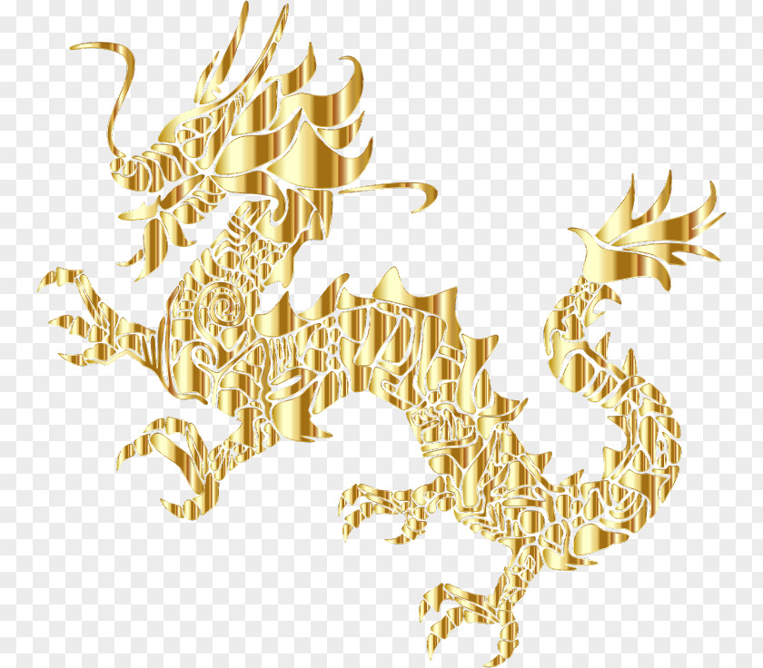 Gold Circle Chinese Dragon China Clip Art PNG