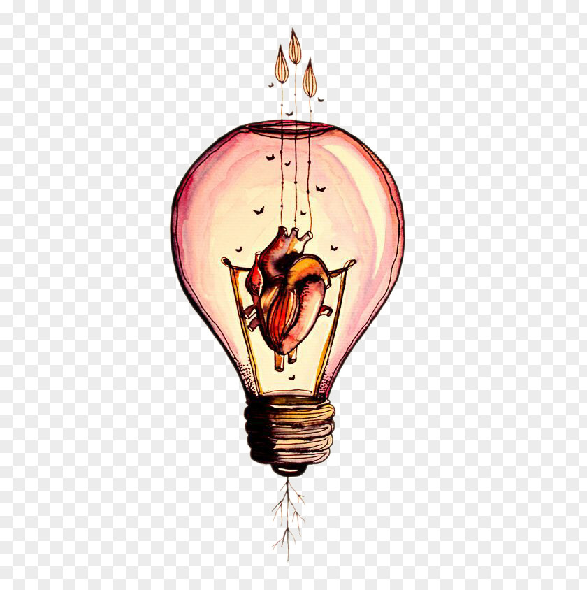 Creative IllustrationHeart Lamp The Drawing Collection Heart Light PNG