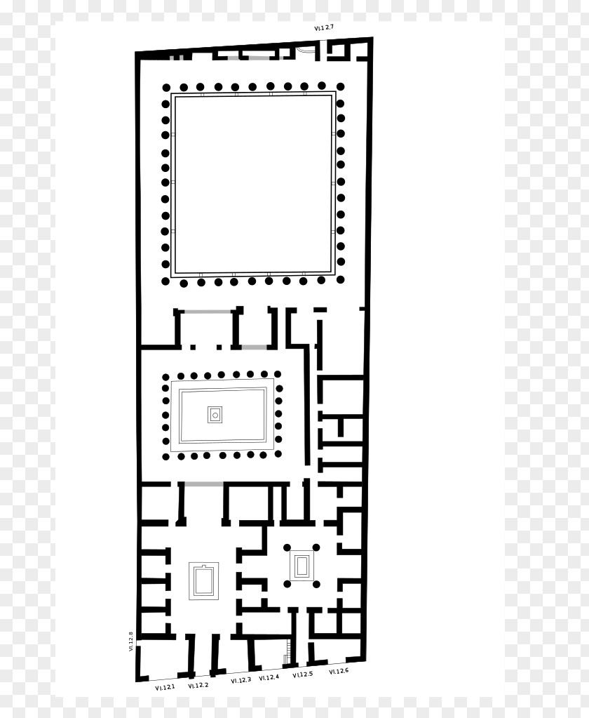 House Of The Faun Vettii Floor Plan PNG