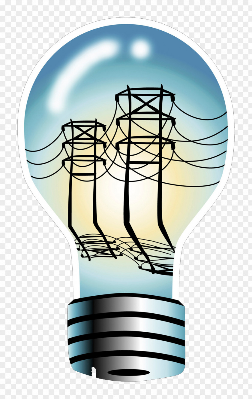 Light Bulb Tower Incandescent Electric Power Wire PNG