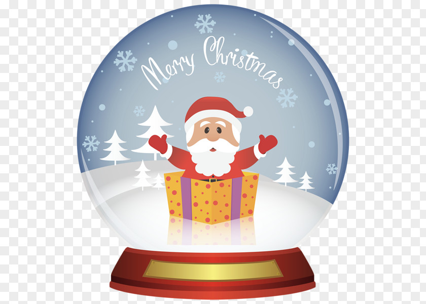 Santa Crystal Ball Claus Christmas Snow Globe Clip Art PNG