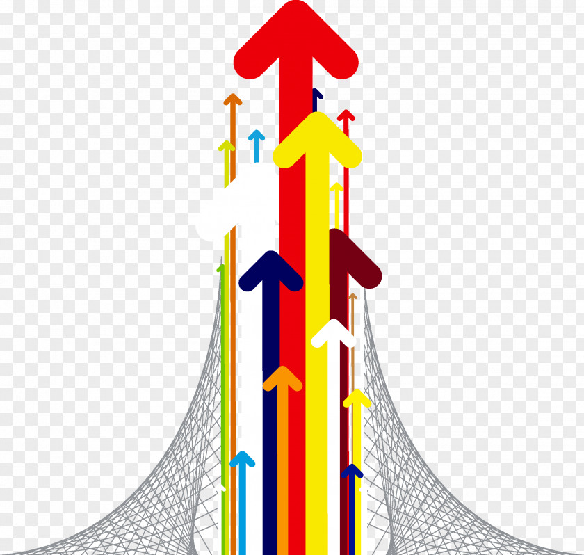 Colorful Arrow Curve Euclidean Vector PNG