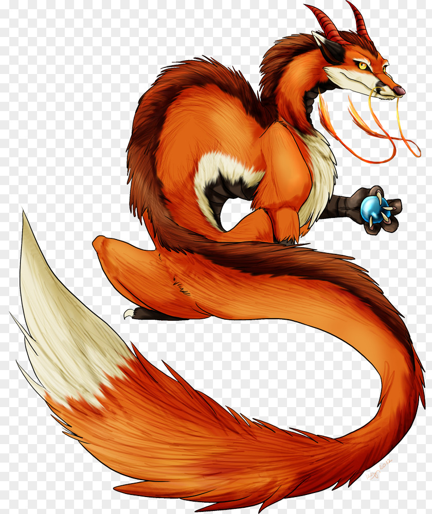 Fox Nine-tailed Drawing Kitsune Dragon PNG