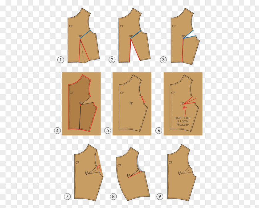 Paper-cut Pattern Dart Sewing Grading Clothing PNG