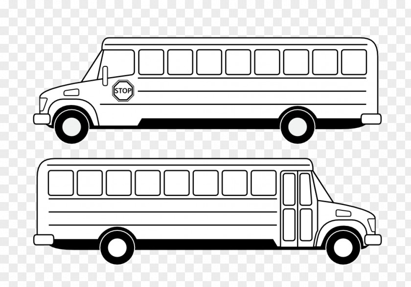 School Bus Graphic Black And White Clip Art PNG