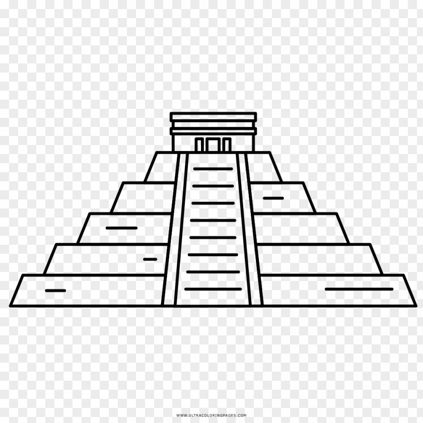 Pyramid El Castillo, Chichen Itza Mesoamerican Pyramids Drawing Maya Civilization Coloring Book PNG