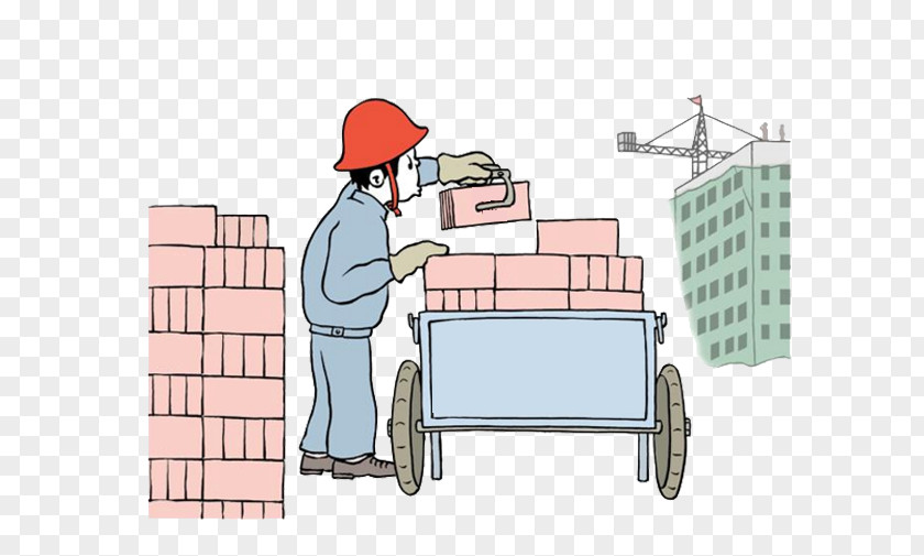 Site Workers Moving Bricks Color Illustration Brick Laborer PNG