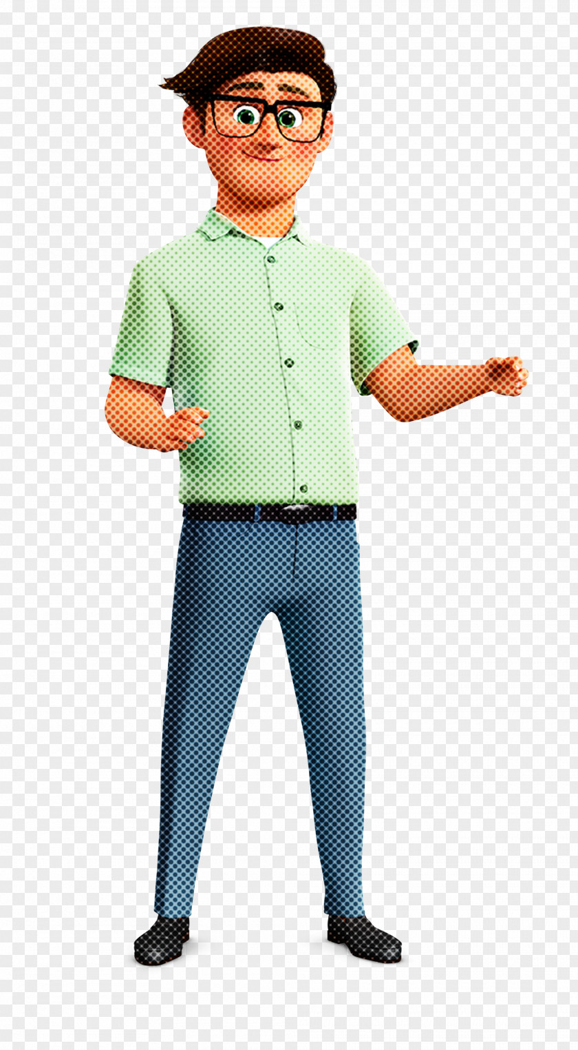 Cartoon Standing Male Animation Costume PNG