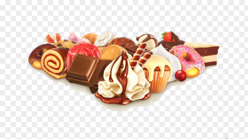 A Pile Of Chocolate Cake Cupcake Frosting & Icing Ice Cream PNG