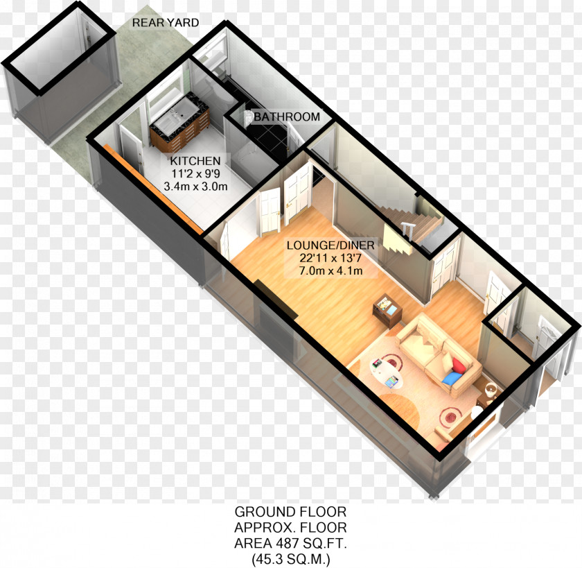 Highway 40 Yard Sale 3D Floor Plan House Bedroom PNG